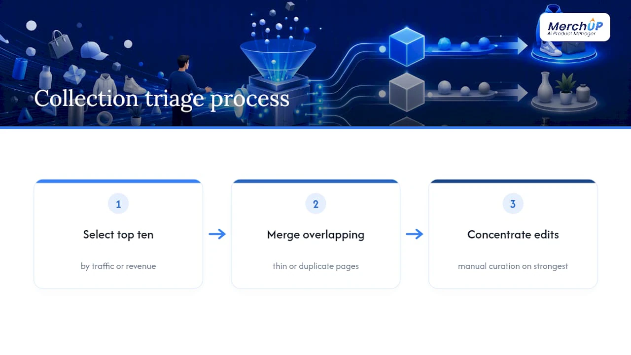 Three-stage collection content triage process