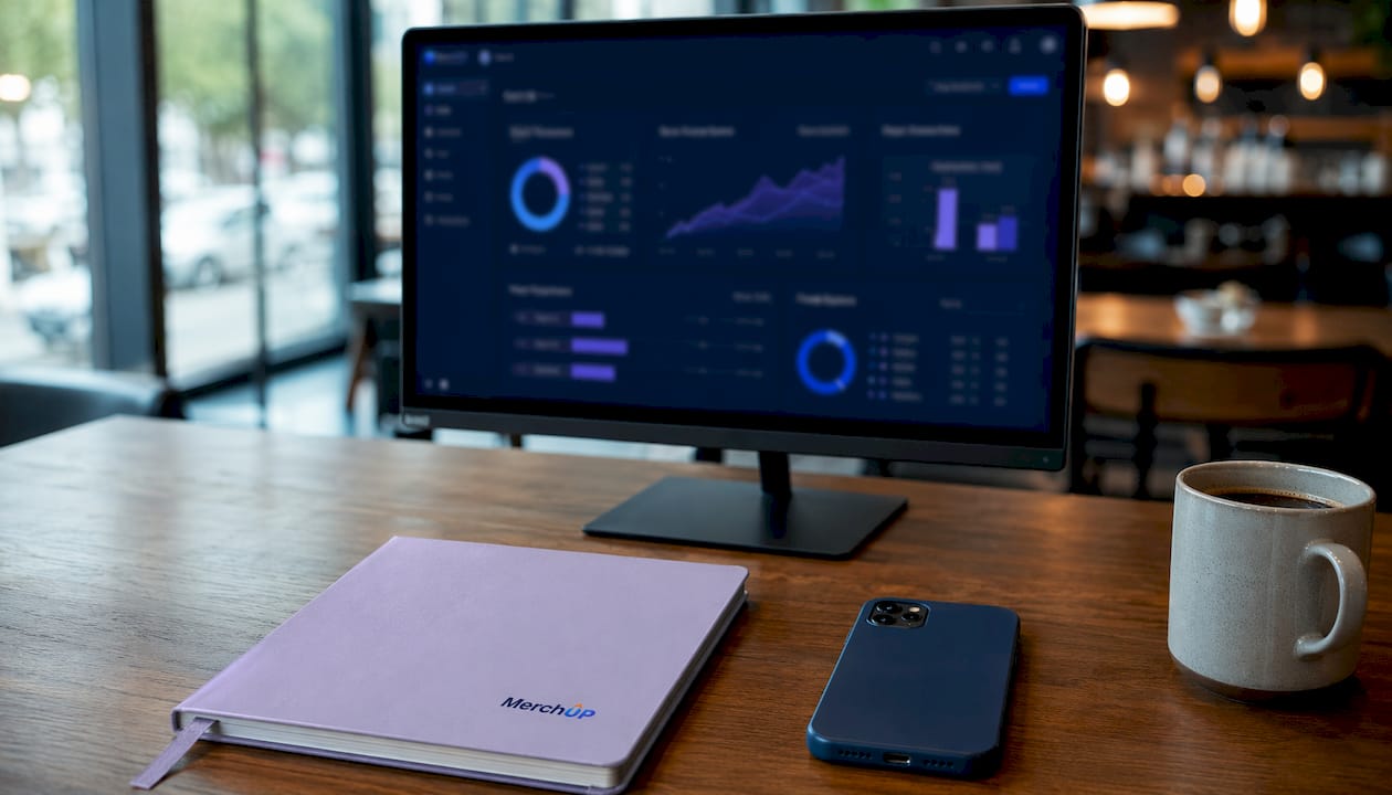 Modern data dashboard with product sheets