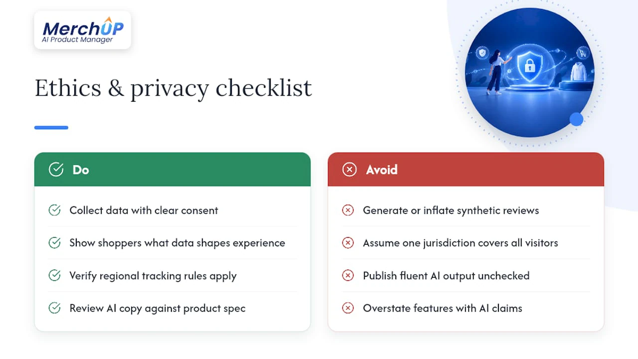 Ethical considerations and data privacy in AI-driven product page optimisation — overview diagram