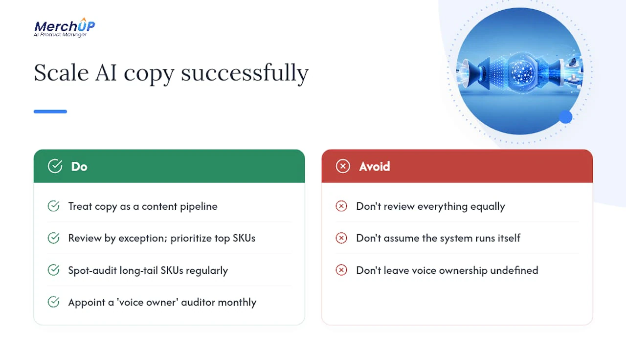 What separates teams that scale AI copy successfully — overview diagram